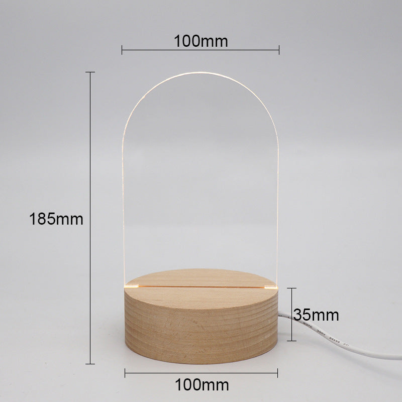 3D LED Night Light with Beech Wood Base