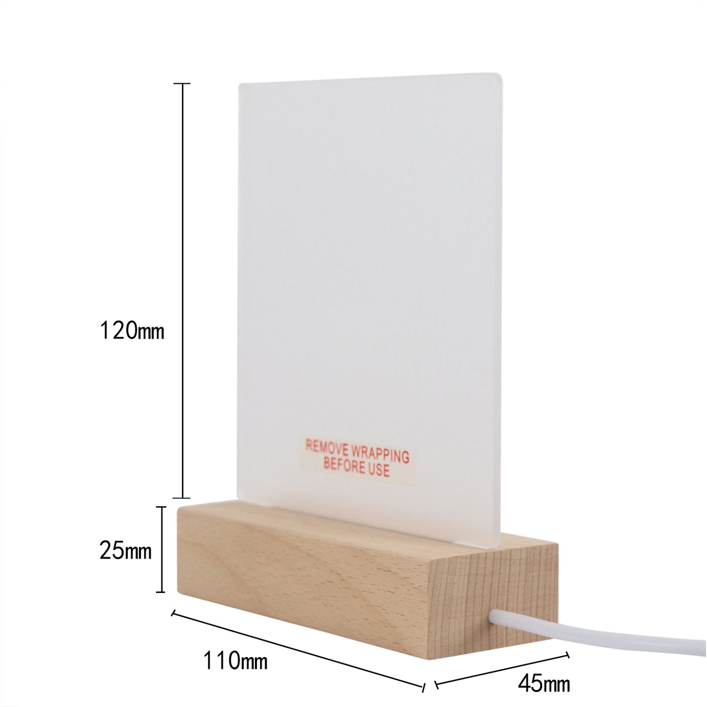3D LED Night Light with Beech Wood Base