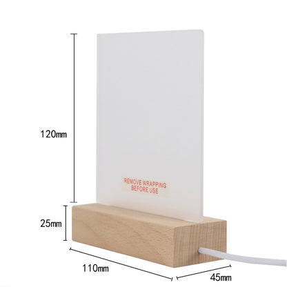 3D LED Night Light with Beech Wood Base
