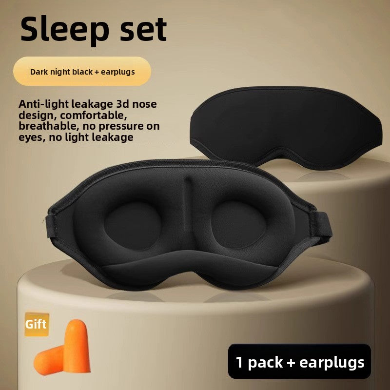 3D Light-Blocking Sleep Eye Mask with Earplugs