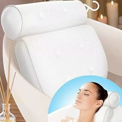 3D Mesh Bath Pillow with Suction Cups