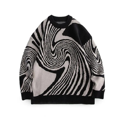3D Pattern Pullover Sweater