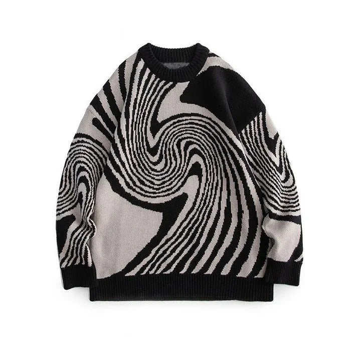 3D Pattern Pullover Sweater