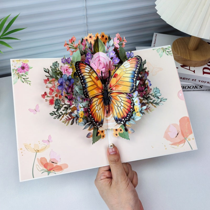 3D Pop-up Greeting Card with Butterfly Design