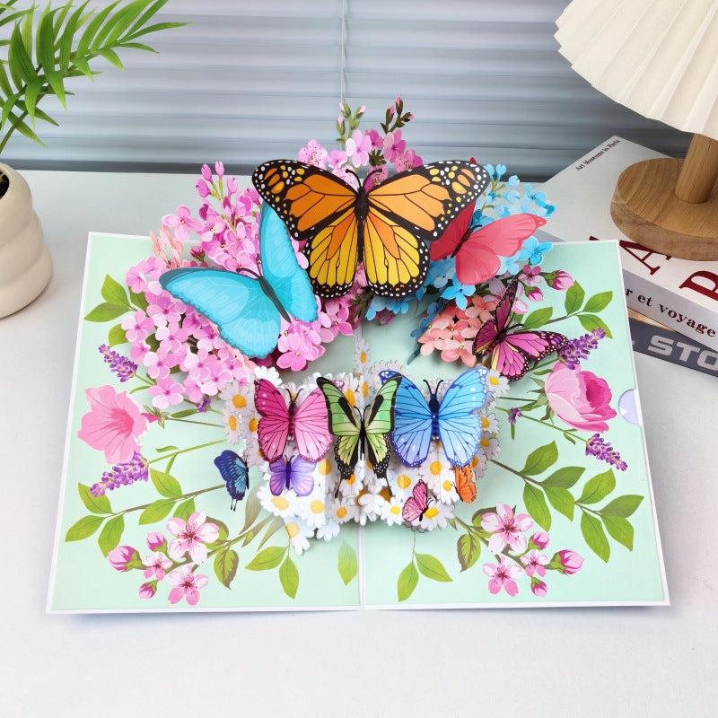 3D Pop-up Greeting Card with Butterfly Design