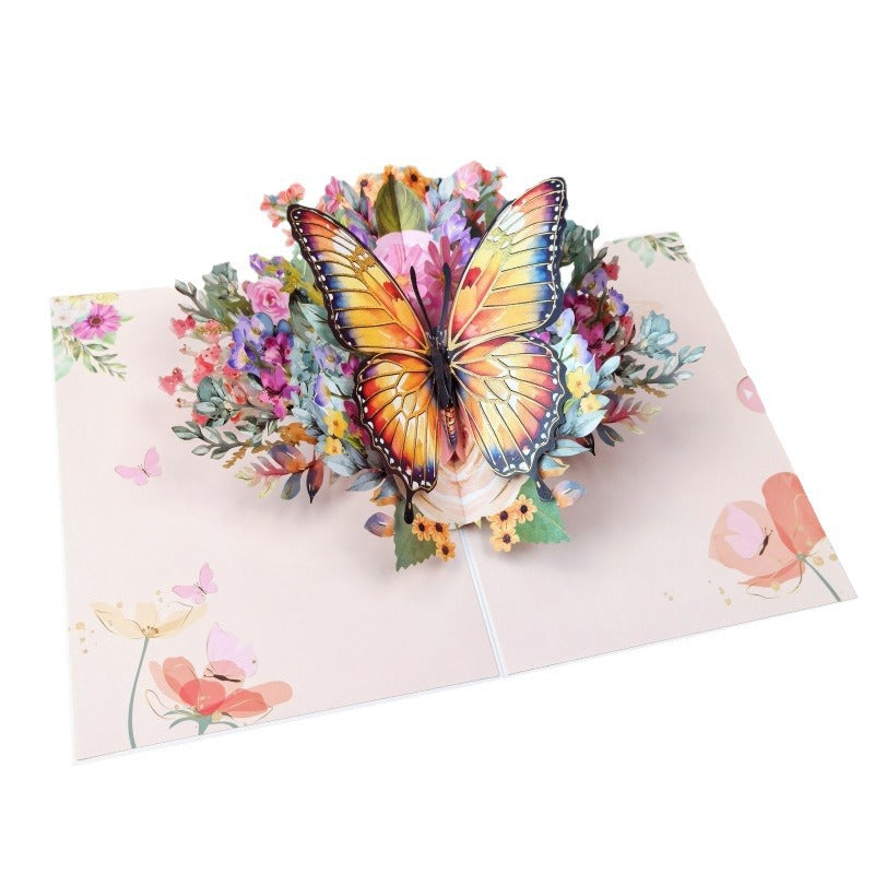 3D Pop-up Greeting Card with Butterfly Design