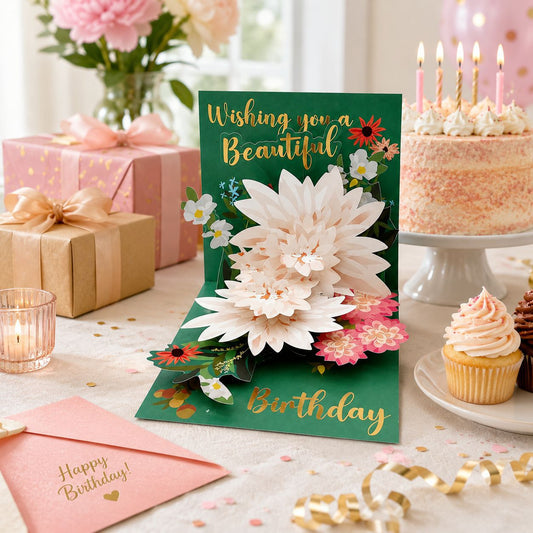 3D Pop-Up Greeting Card with Laser Engraving