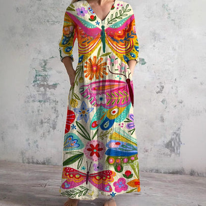 3D Print Loose Long Sleeve Dress