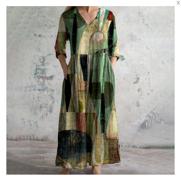 3D Print Loose Long Sleeve Dress