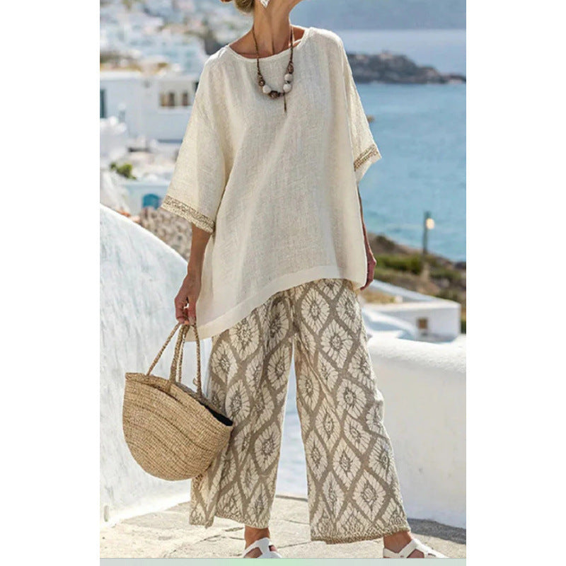3D Print Loose Women Two Piece Dress