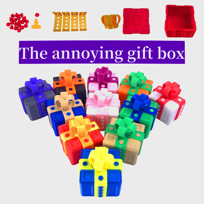 3D Printed Annoying Surprise Gift Box with Bow