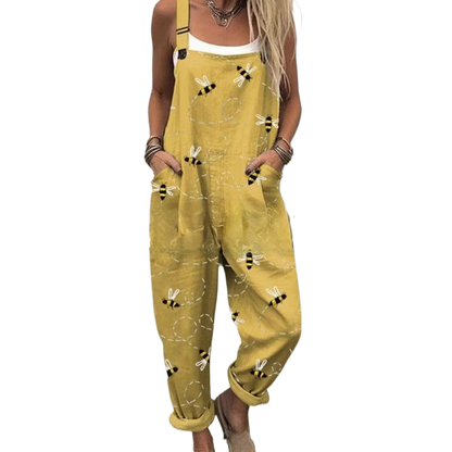 3D Printed Button Belted Casual Pants