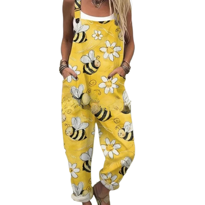 3D Printed Button Belted Casual Pants