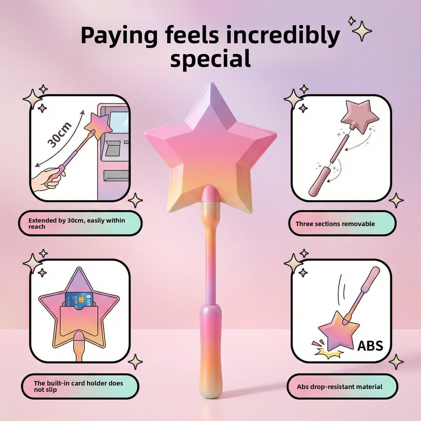 3D Printed Magic Wand Payment Clip