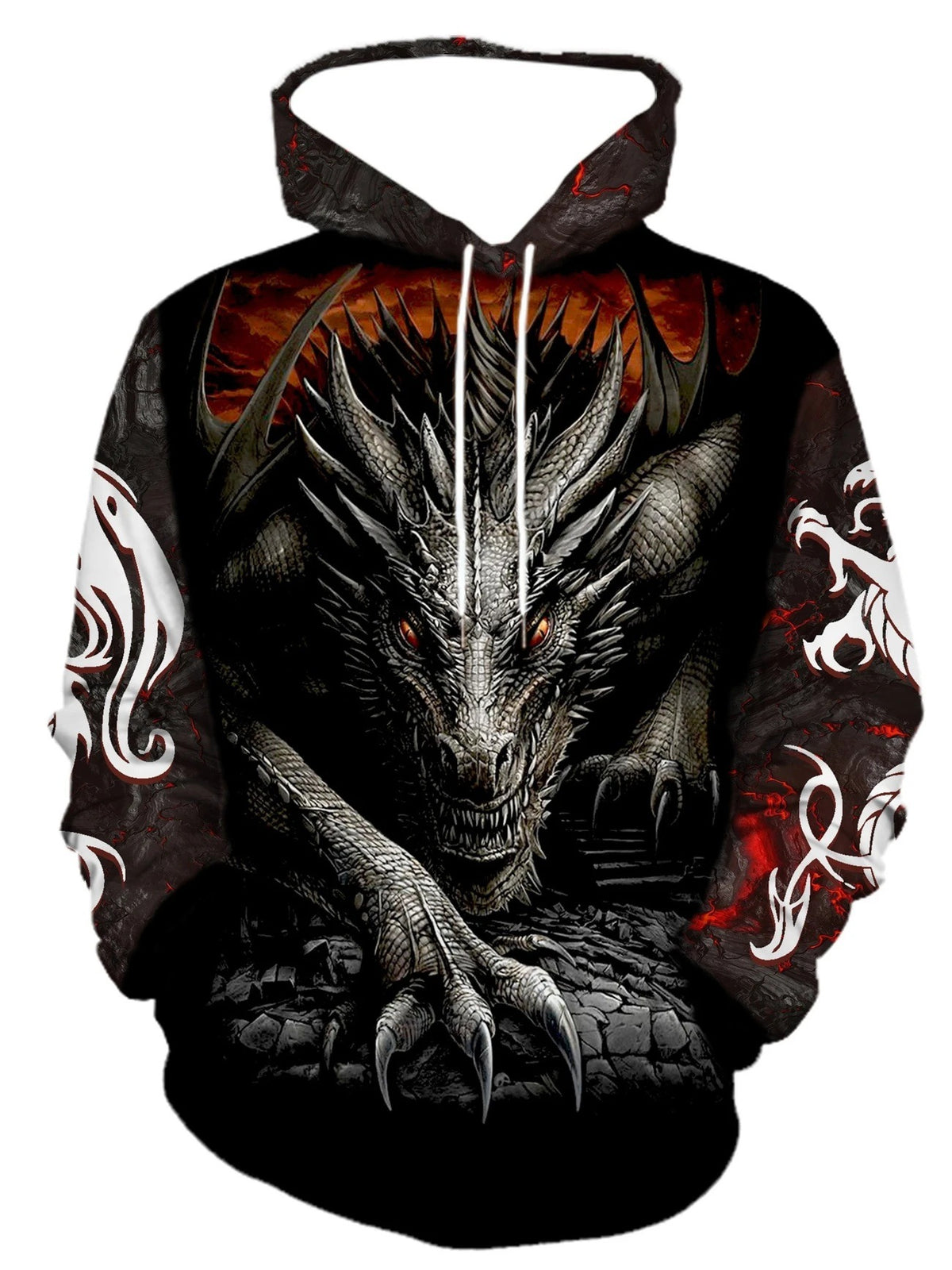 3D Printed Men's Hoodie Sweatshirt Horror Theme Loose Fit Long Sleeve