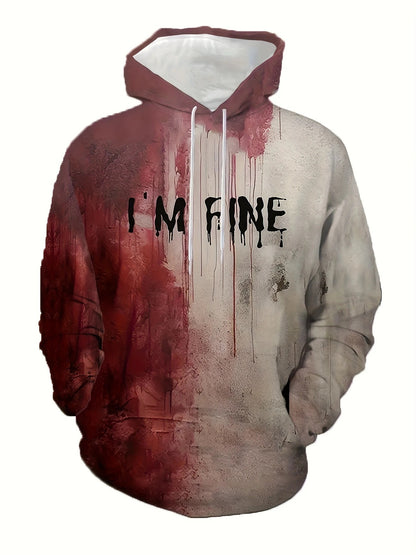 3D Printed Men's Hoodie Sweatshirt Horror Theme Loose Fit Long Sleeve