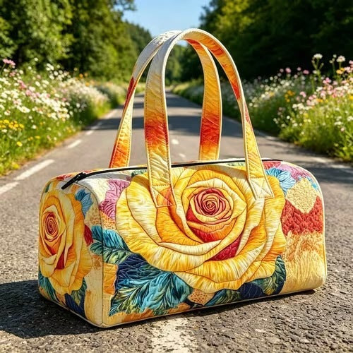 3D Printed Quilted Cotton Travel Bag Fashion Printed Women's Yoga Bag Handbag