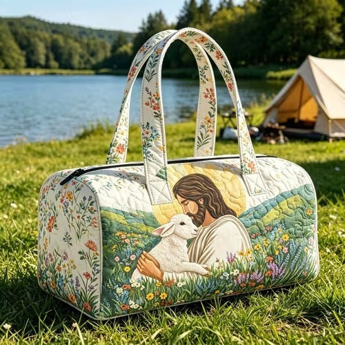 3D Printed Quilted Cotton Travel Bag Fashion Printed Women's Yoga Bag Handbag