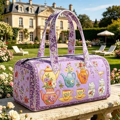 3D Printed Quilted Cotton Travel Bag Fashion Printed Women's Yoga Bag Handbag
