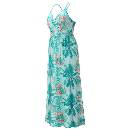 3D Printed Spaghetti Strap Long Dress