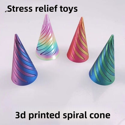 3D-Printed Spiral Stress-Relief Cone 3D Desktop Decoration