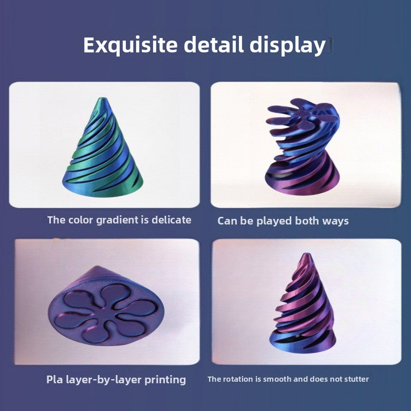 3D-Printed Spiral Stress-Relief Cone 3D Desktop Decoration