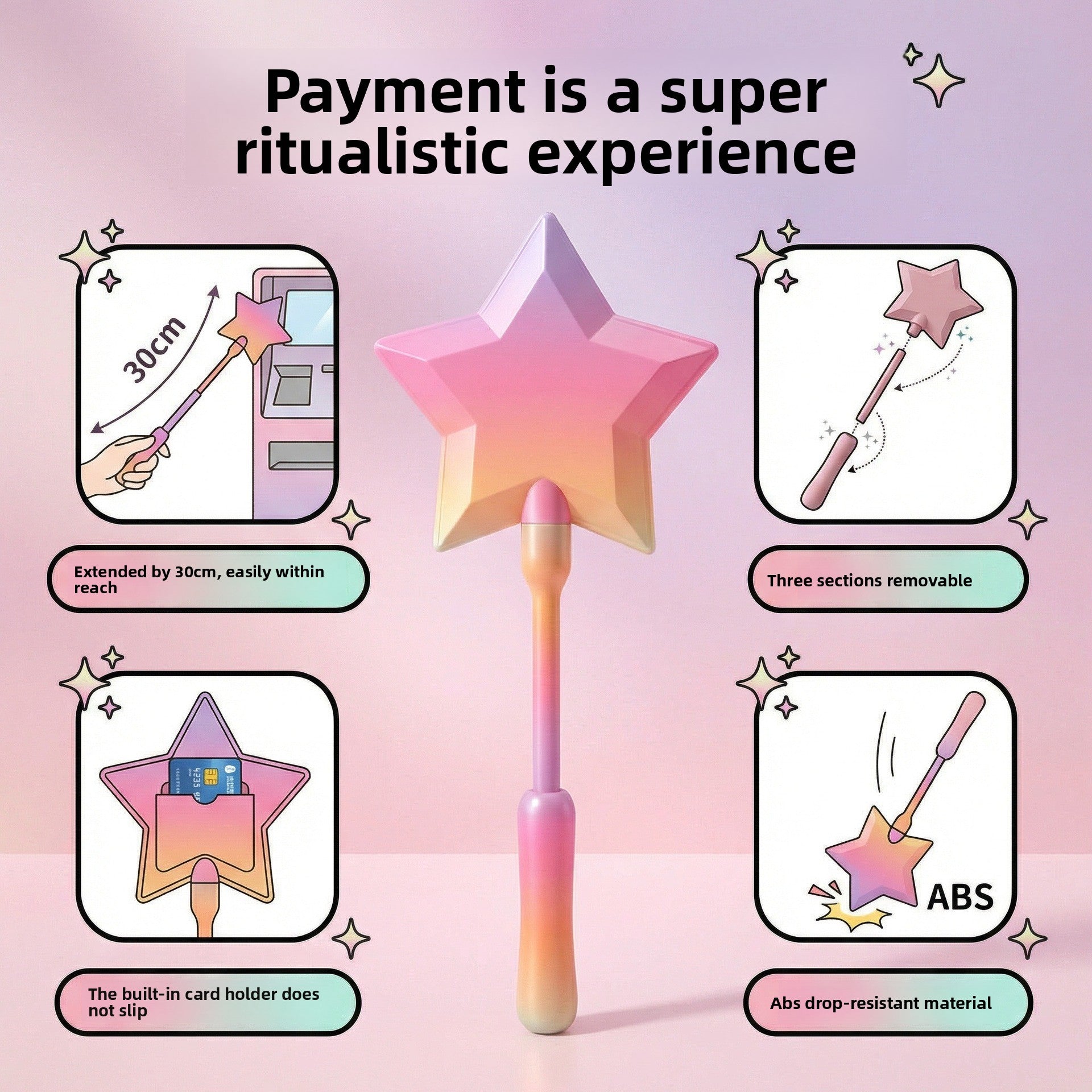 3D Printed Starlight Magic Wand Contactless Payment Card Holder