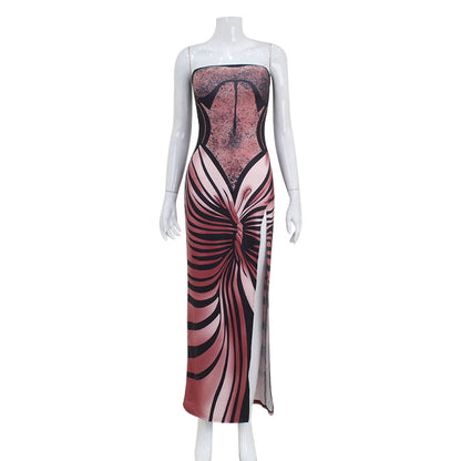 3D printed strapless dress for women's fashion and elegance