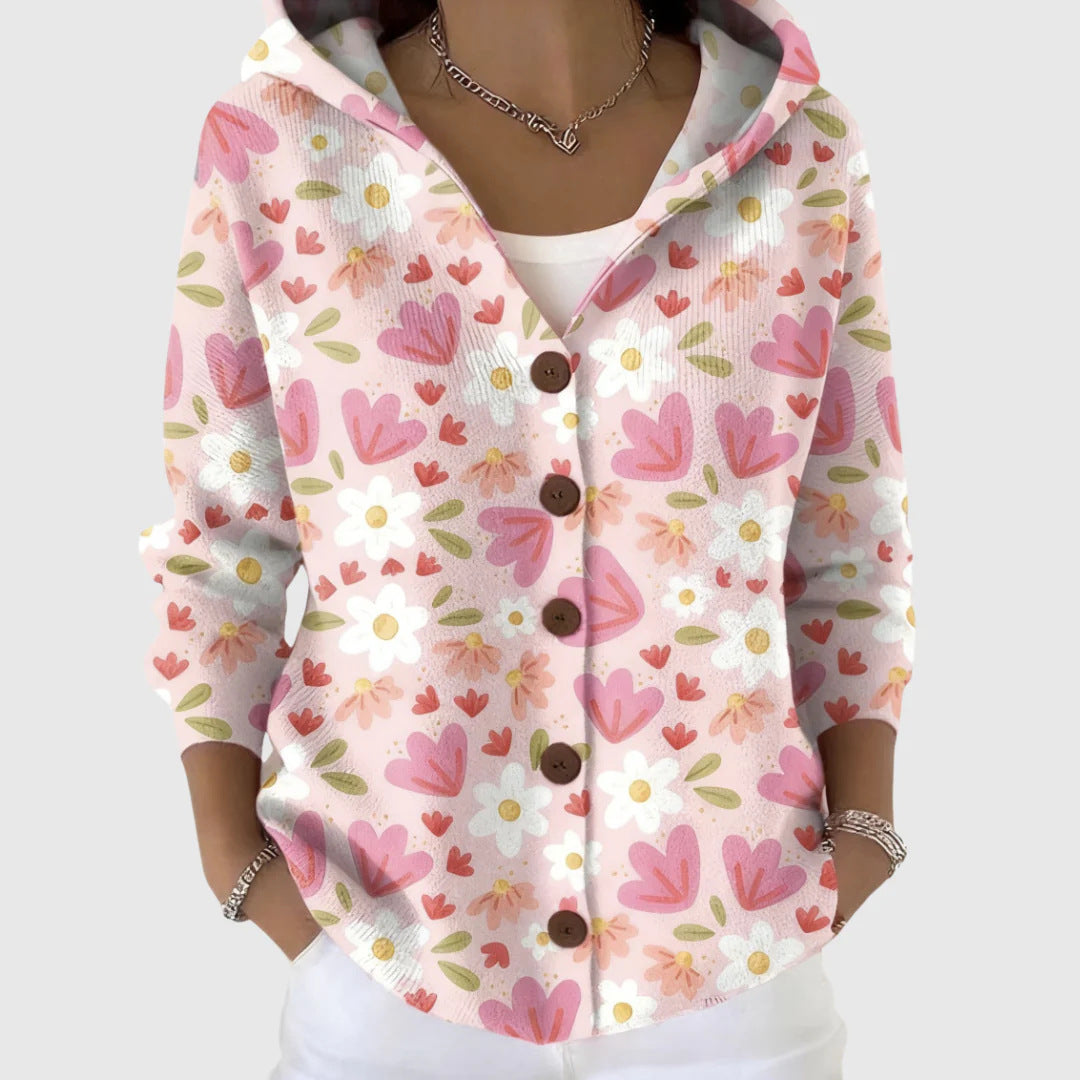3D Printed Women's Fashion Hooded Thick-Knit Sweatshirt