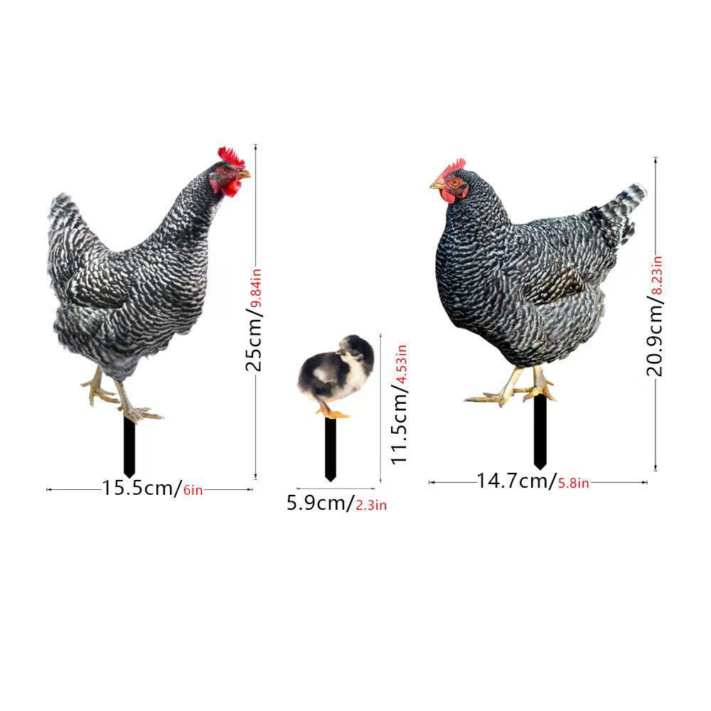 3D Rooster Acrylic Mirror Garden Decoration