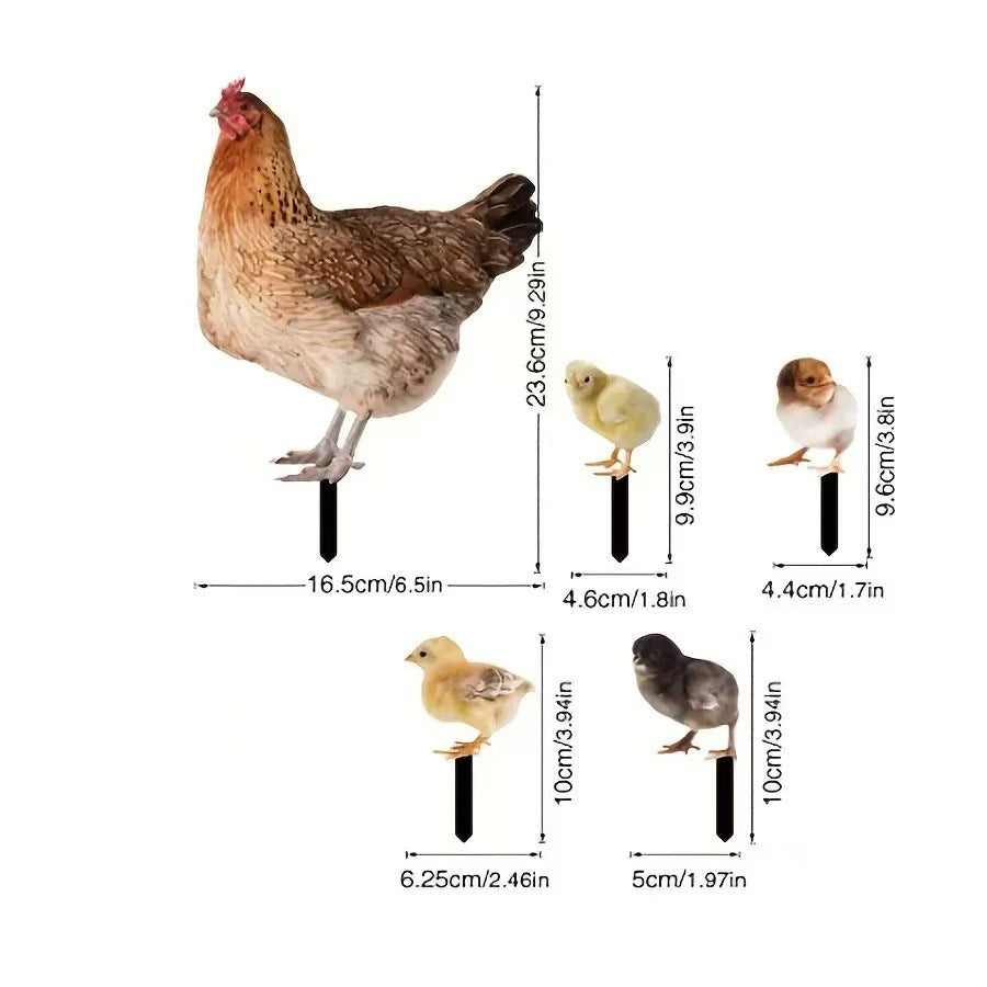 3D Rooster Acrylic Mirror Garden Decoration