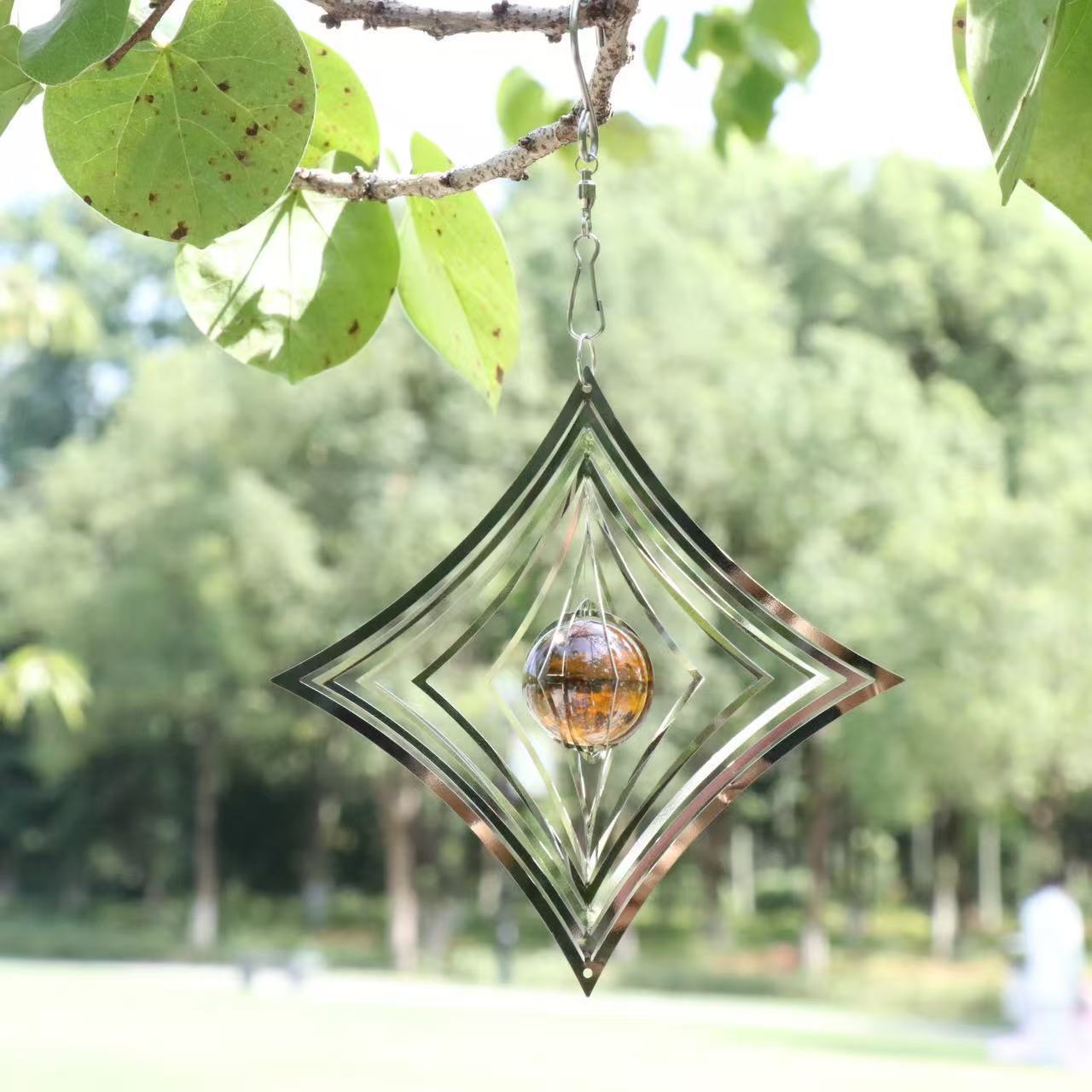 3D Rotary Metal Wind Bell Garden Hanging Ornament