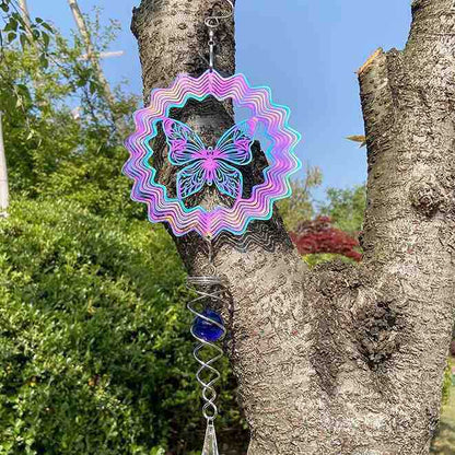 3D Rotary Metal Wind Bell Garden Hanging Ornament