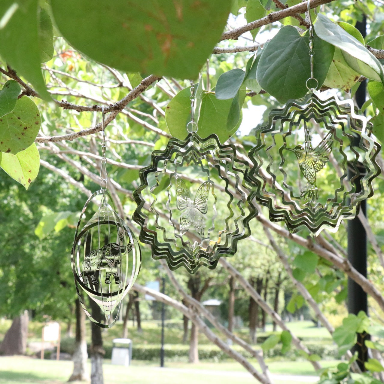 3D Rotary Metal Wind Bell Garden Hanging Ornament