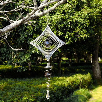 3D Rotary Metal Wind Bell Garden Hanging Ornament