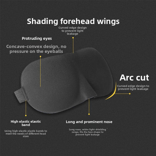 3D Seamless Stereo Sponge Velcro Style Sleep Mask for Men, Blackout for Women, Travel, Customizable, Factory Direct Wholesale