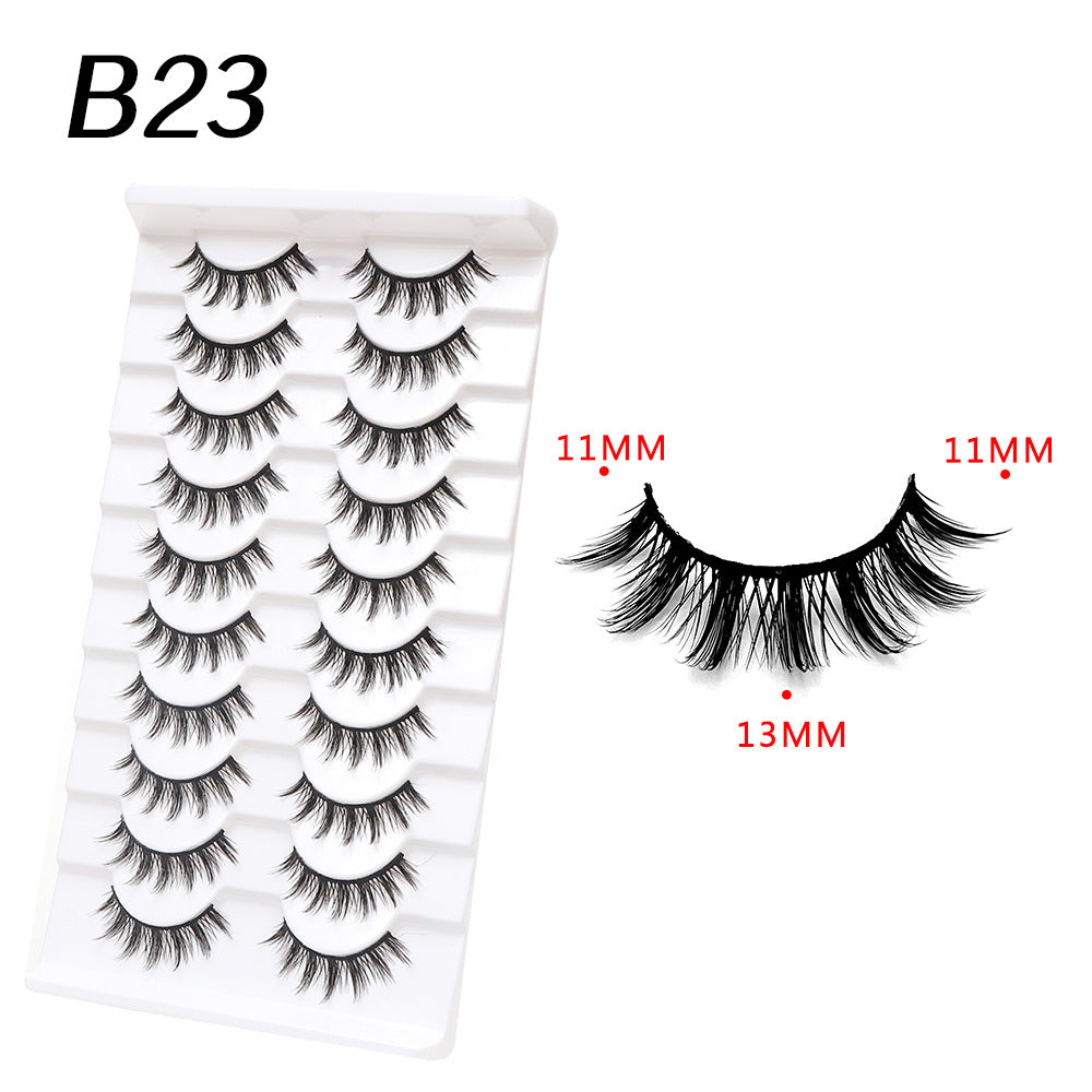 3D Soft False Eyelashes 10 Pairs Pointed Tail