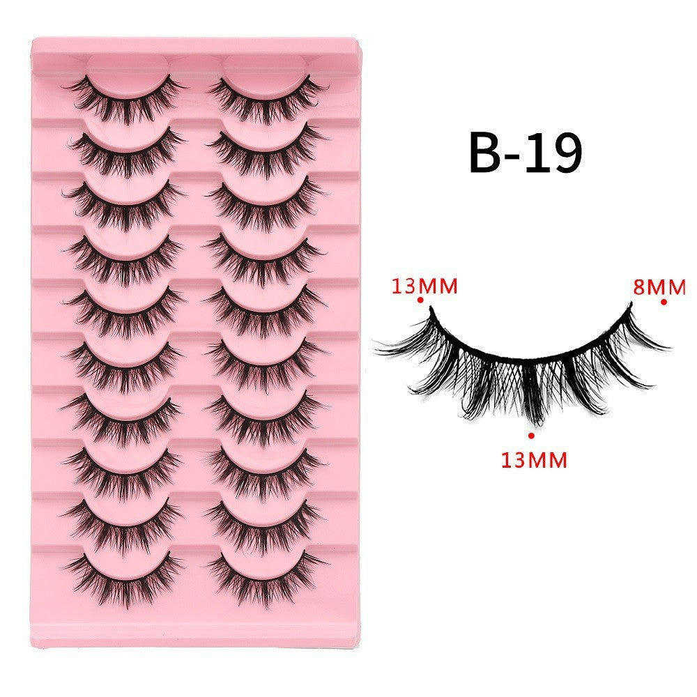 3D Soft False Eyelashes 10 Pairs Pointed Tail