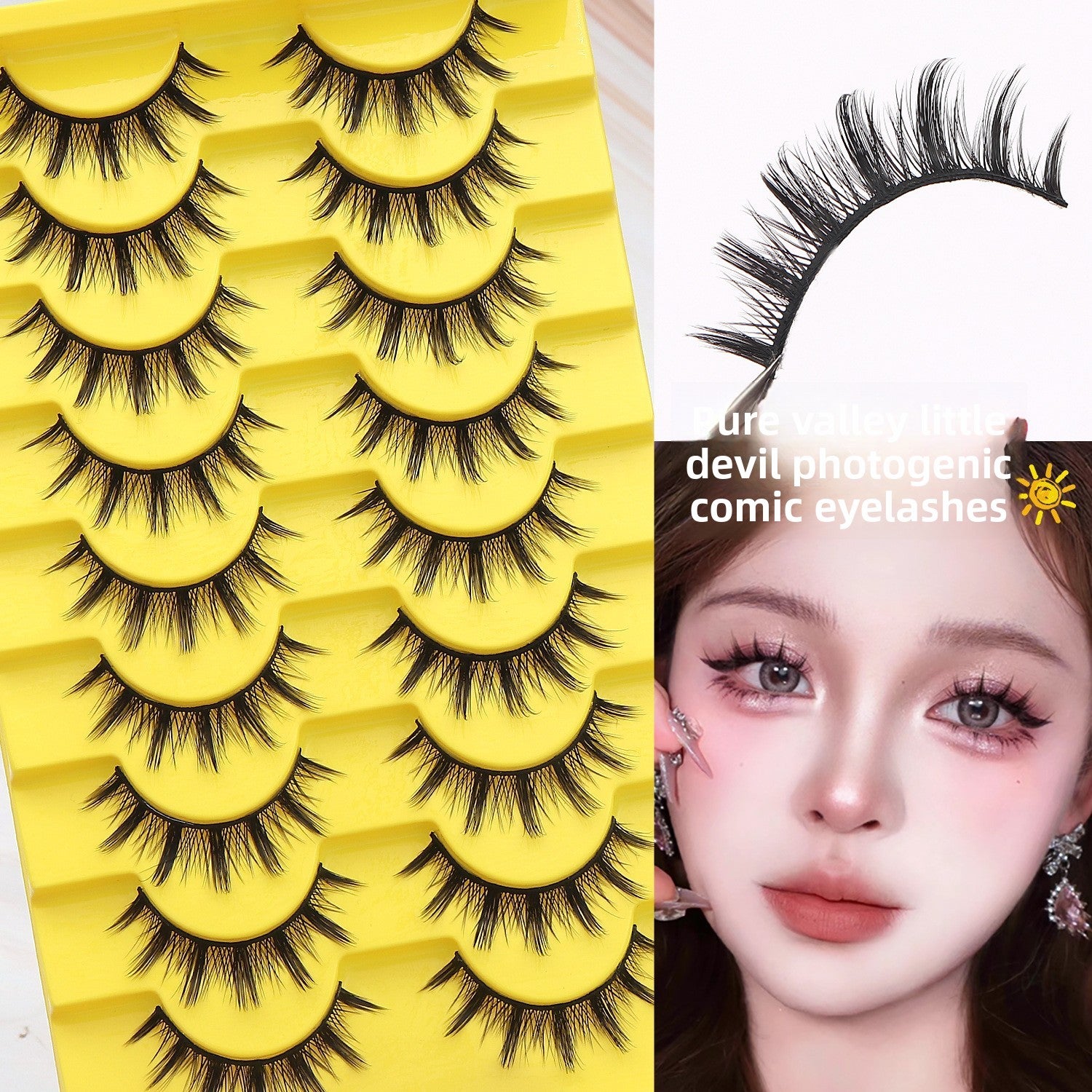 3D Soft False Eyelashes 10 Pairs Pointed Tail