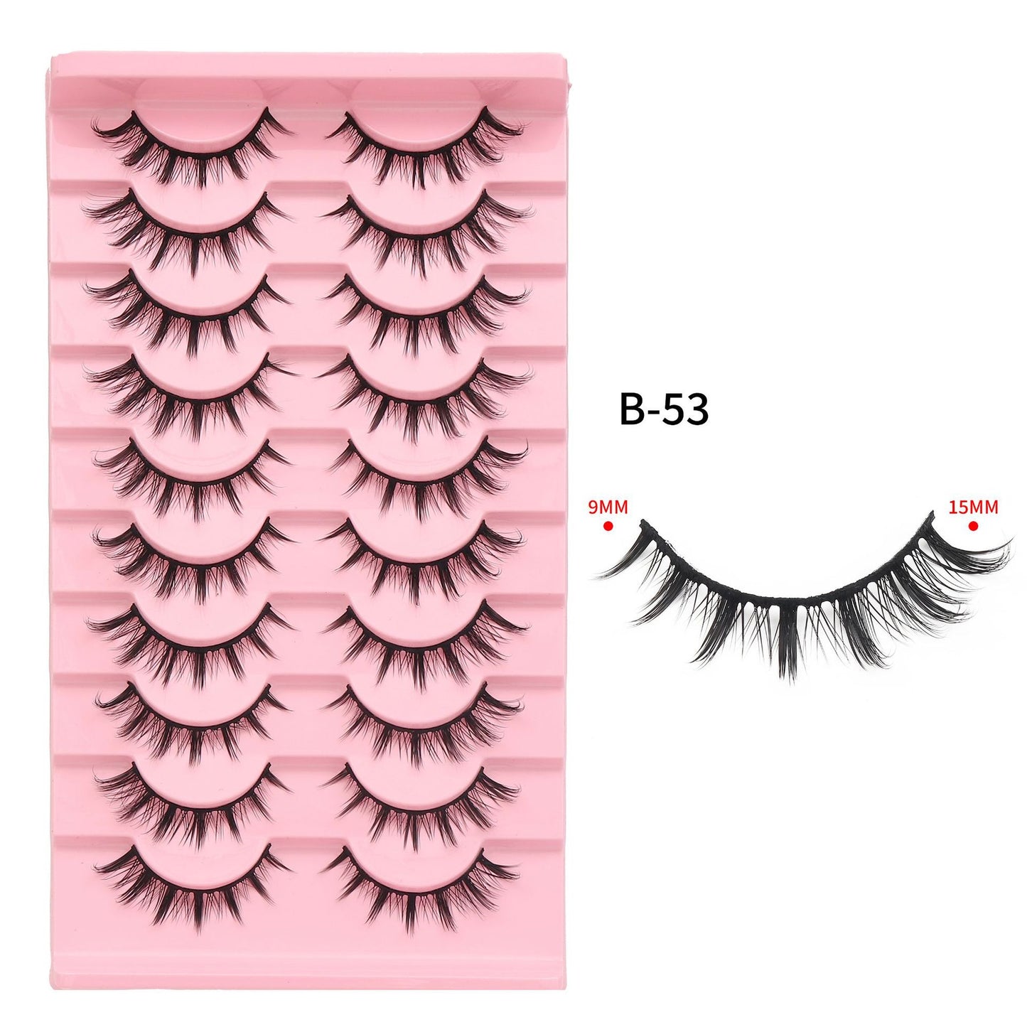 3D Soft False Eyelashes 10 Pairs Pointed Tail