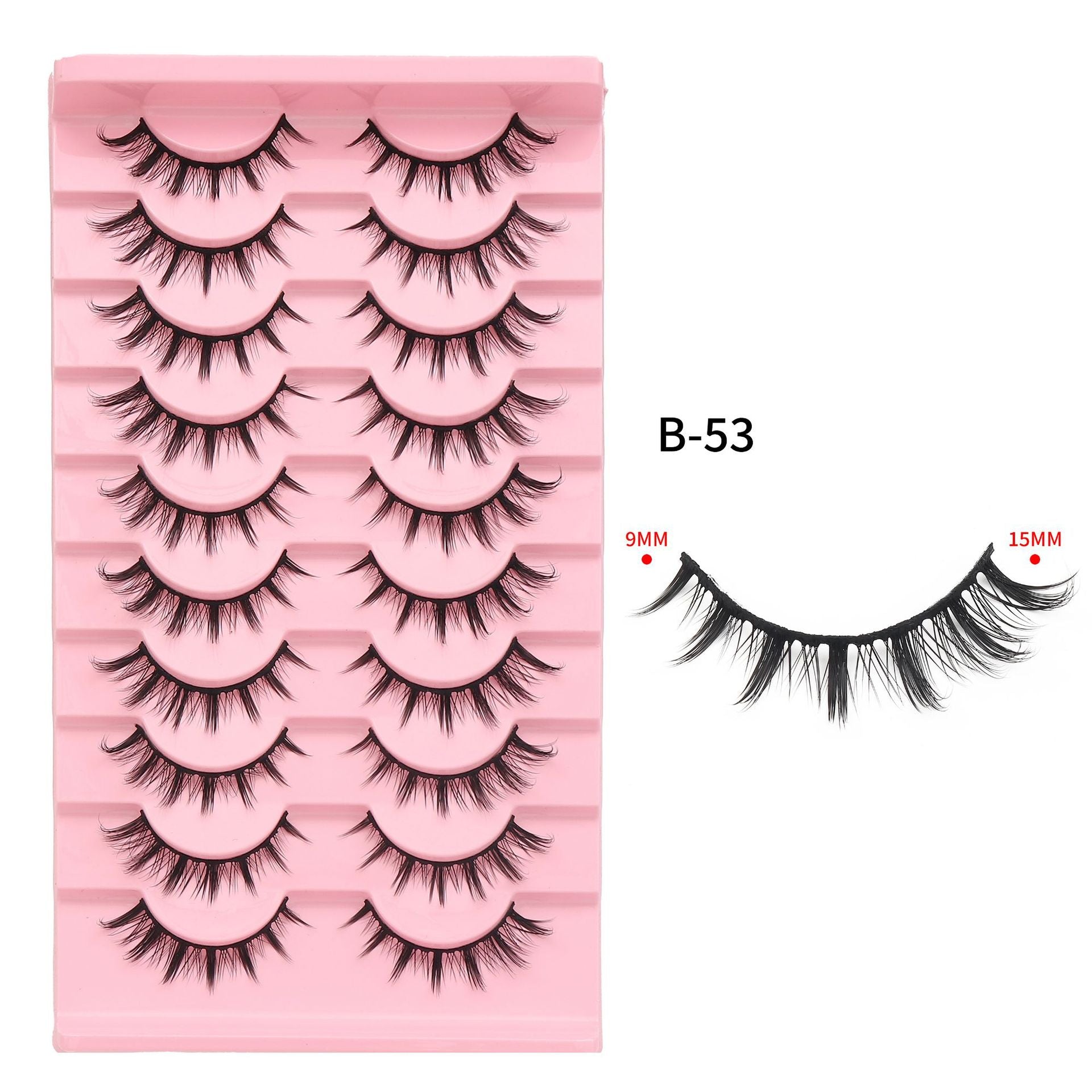 3D Soft False Eyelashes 10 Pairs Pointed Tail