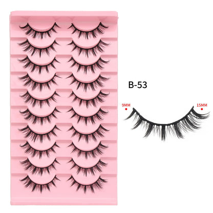 3D Soft False Eyelashes 10 Pairs Pointed Tail