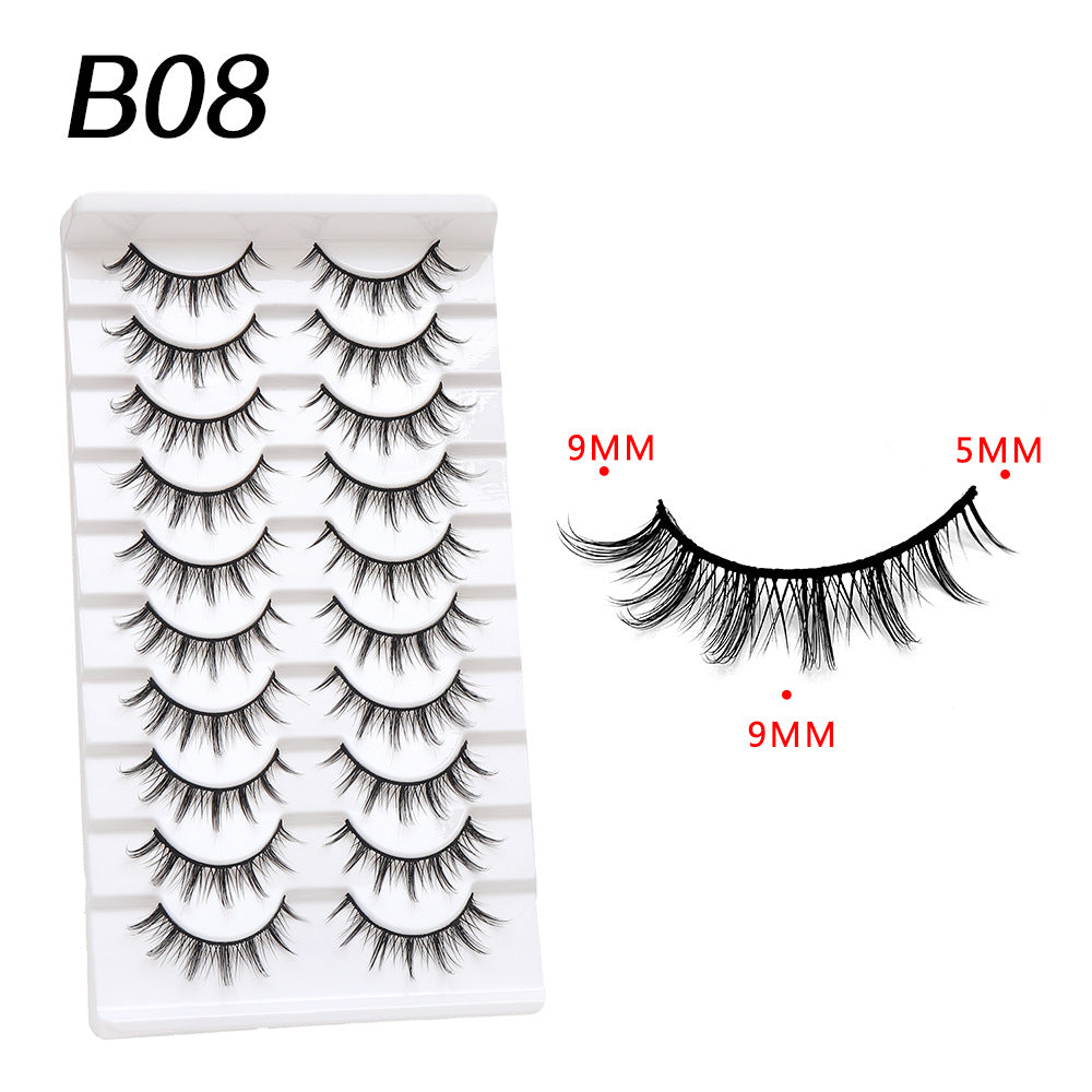 3D Soft False Eyelashes 10 Pairs Pointed Tail