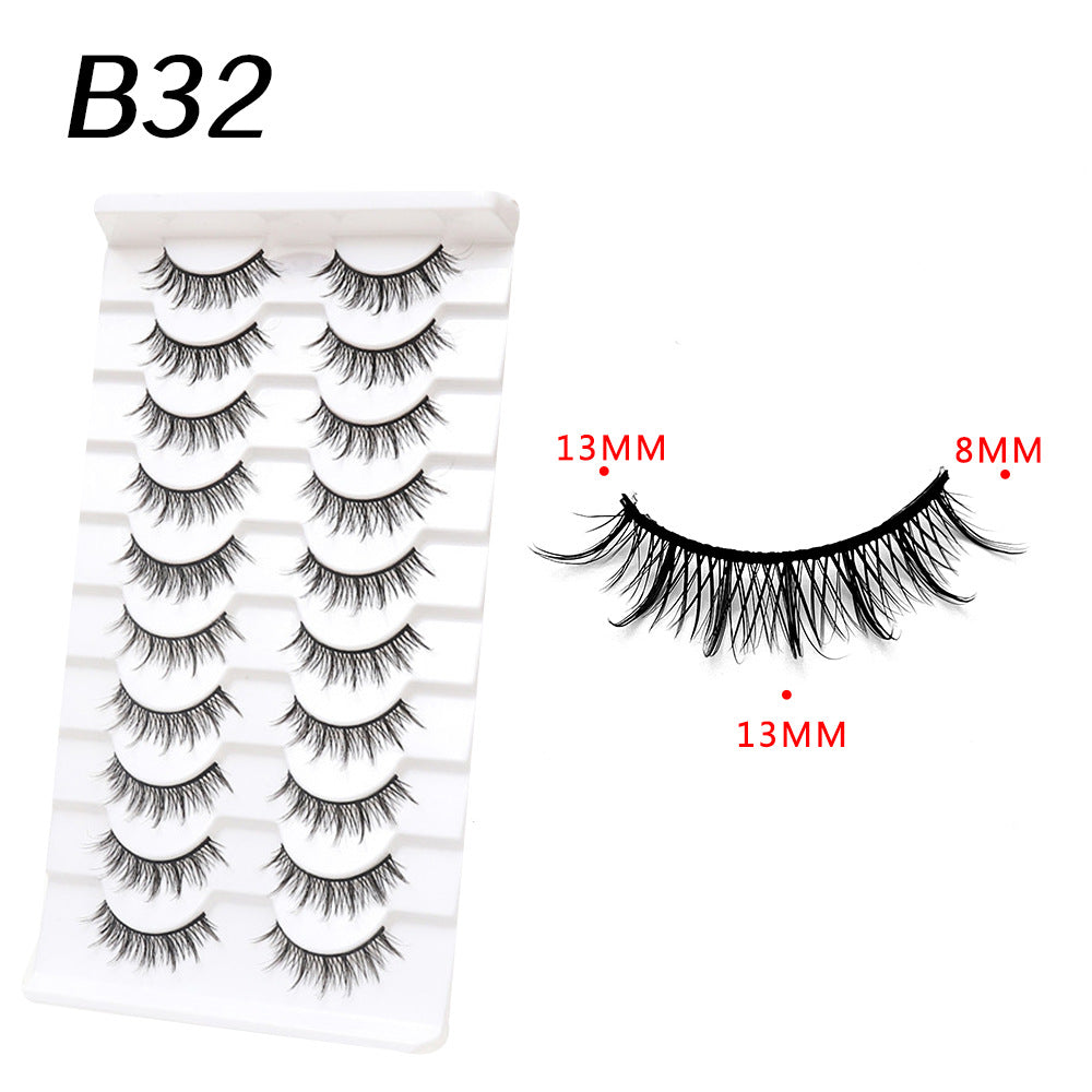 3D Soft False Eyelashes 10 Pairs Pointed Tail