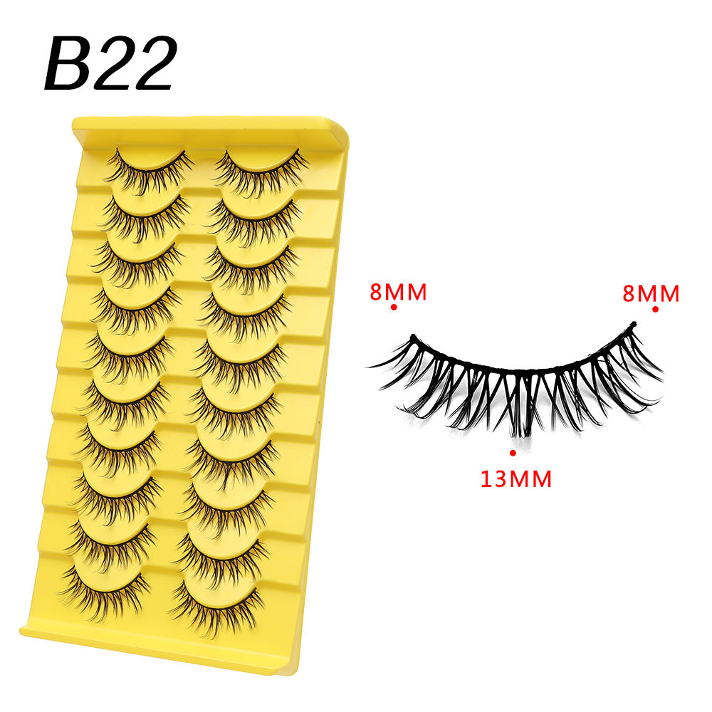 3D Soft False Eyelashes 10 Pairs Pointed Tail