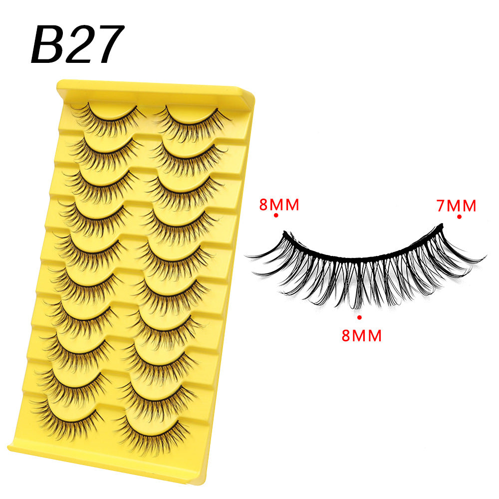 3D Soft False Eyelashes 10 Pairs Pointed Tail