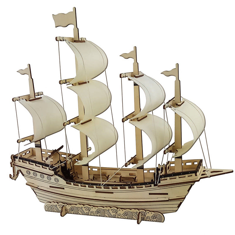 3D Wooden Ship Model Puzzle