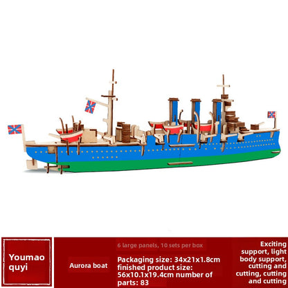 3D Wooden Ship Model Puzzle