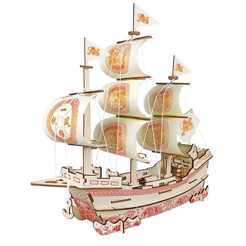 3D Wooden Ship Model Puzzle