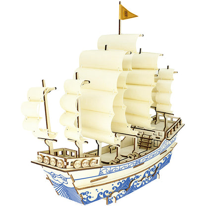 3D Wooden Ship Model Puzzle